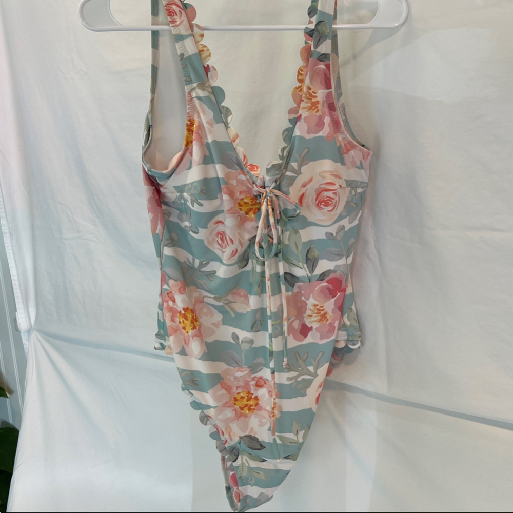 Floral Striped Swimsuit